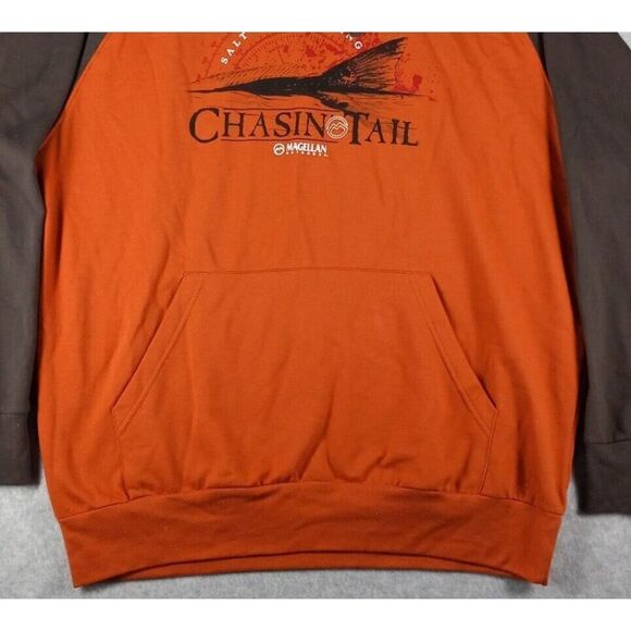 Magellan Hoodie Jacket Mens Xl Pullover Saltwater Redfish Chasin Tail Orange - Picture 4 of 7